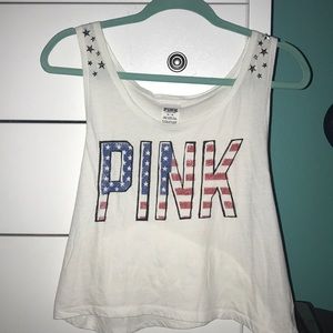 American flag Pink tank top